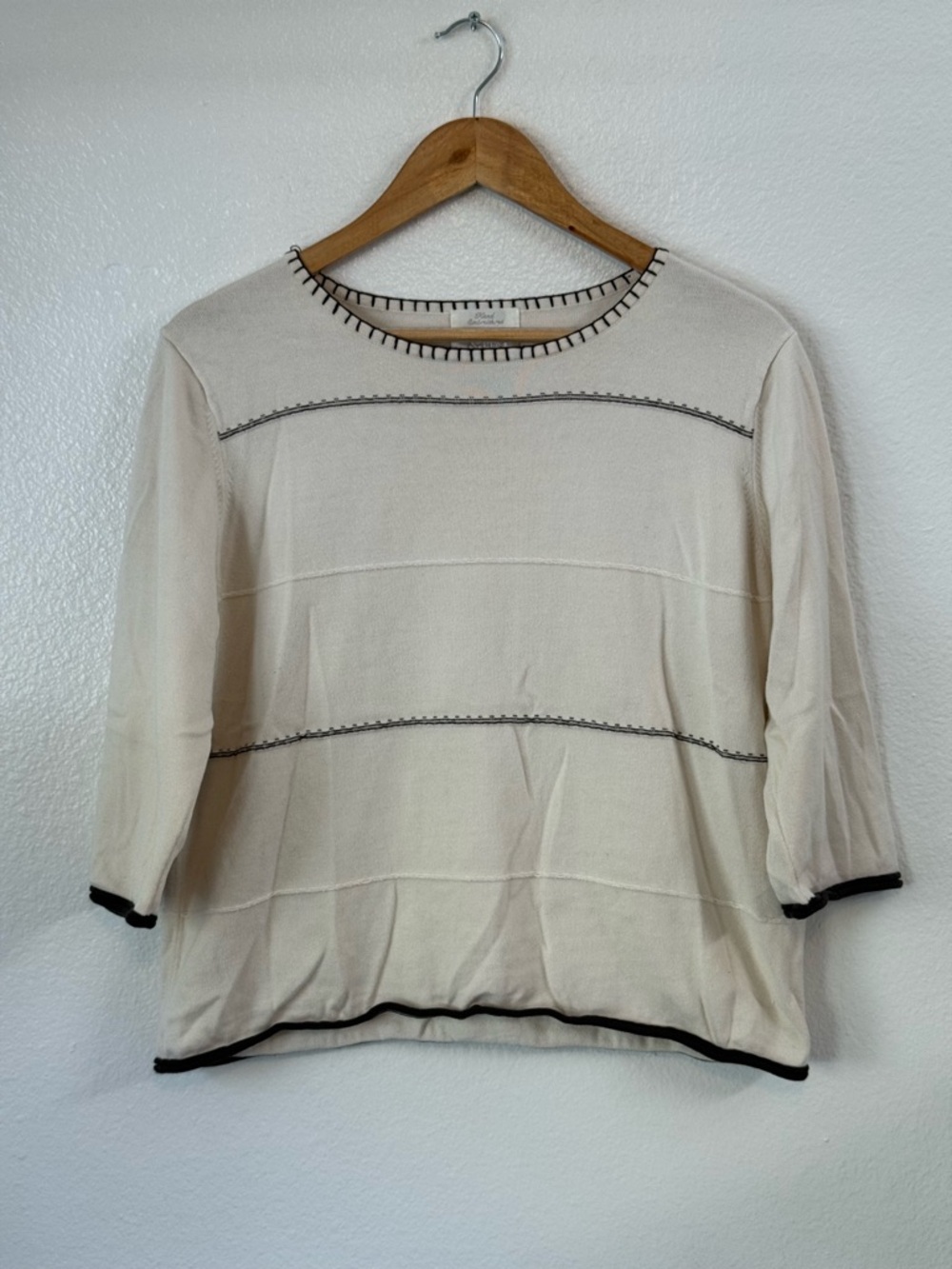 VTG Christopher & Banks Hand Embroidered Knit Sweater Women's Sz XL Cottagecore